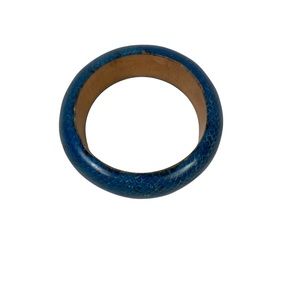 Blue Wood Bangle 3” diameter boho accessory